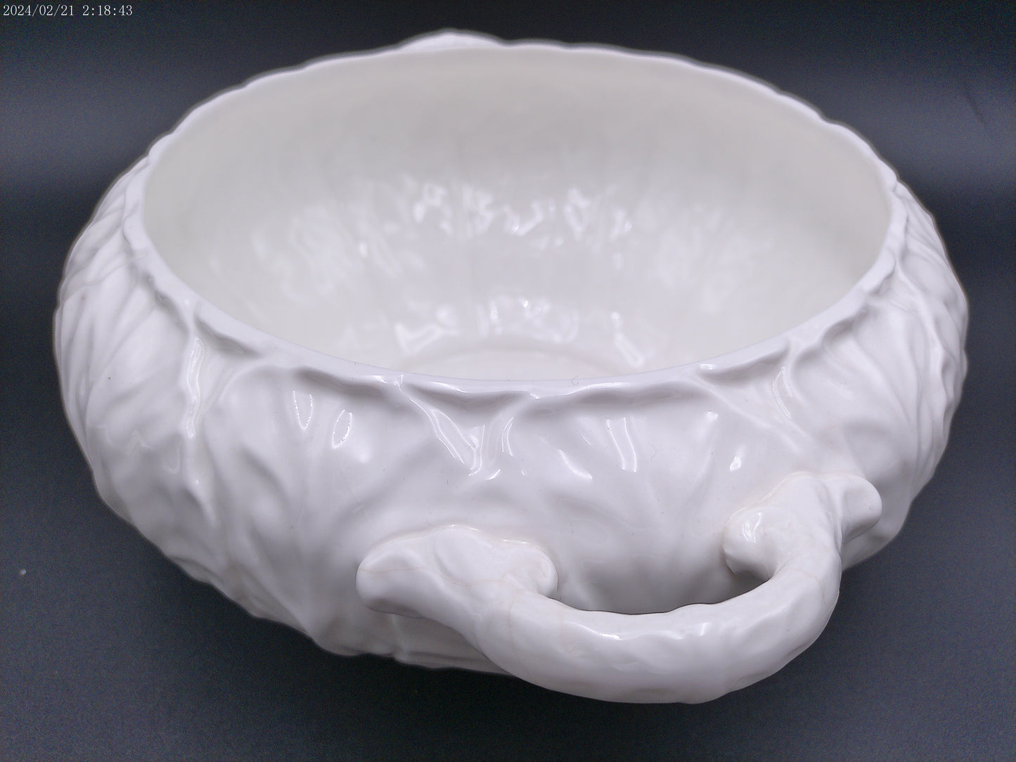 Coalport Bone China Bowl Cabbage Leaf White Porcelain