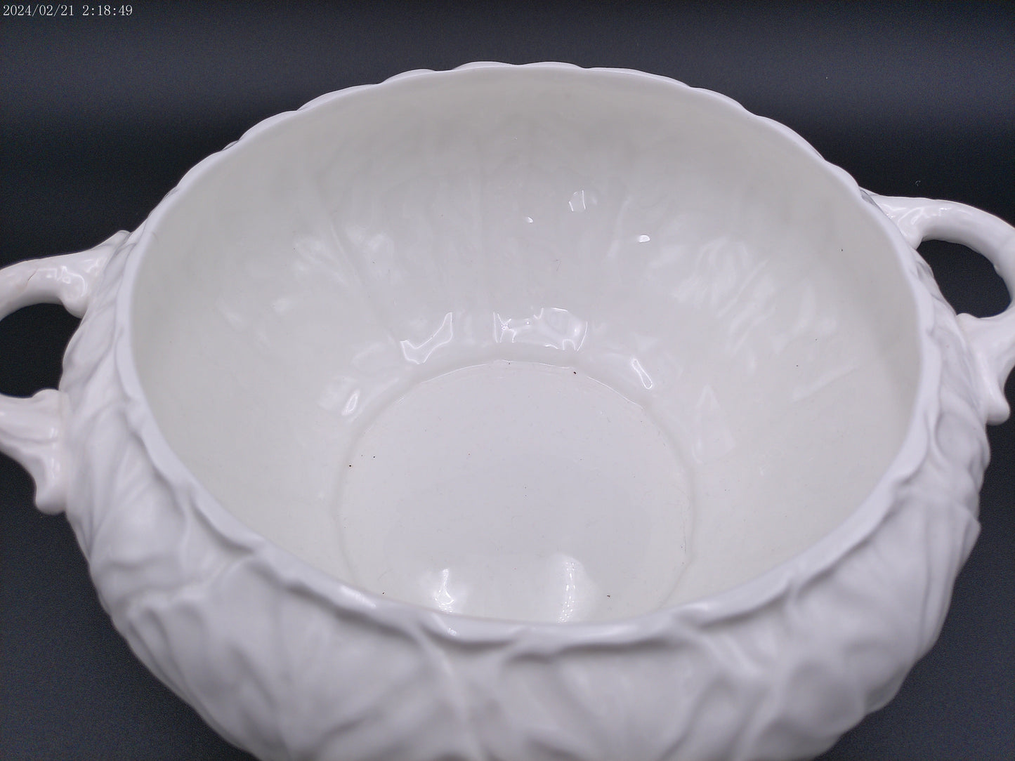 Coalport Bone China Bowl Cabbage Leaf White Porcelain