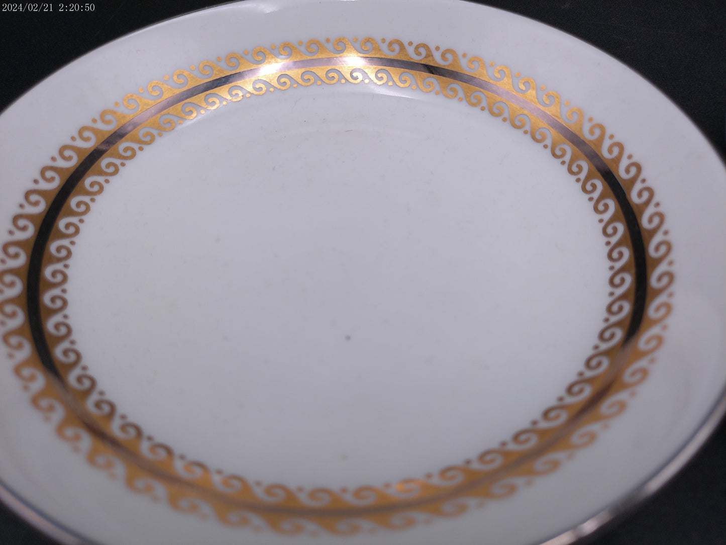 Gold Designed Plates lot of 2 unique design Vintage