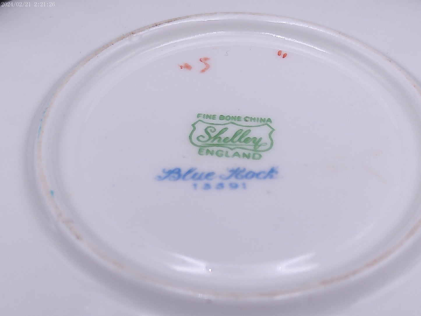 Shelley England Fine Bone China "Blue Rock" 13591 Saucer and another plate