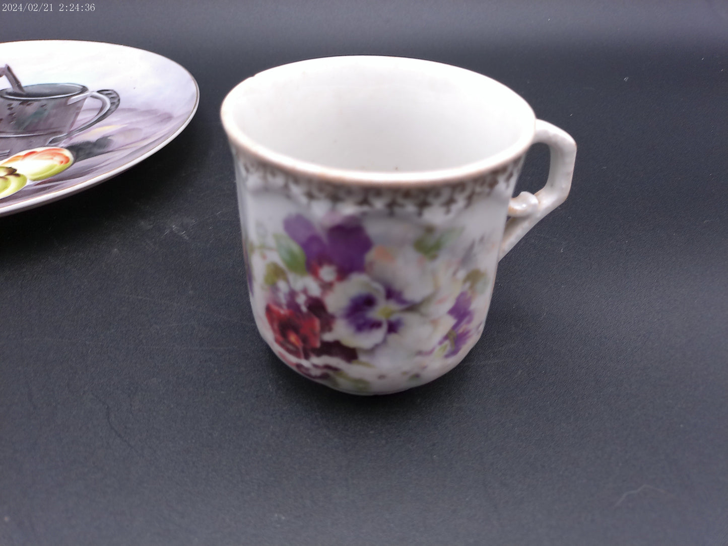 Handpainted ceramic plates 4 by Robin Mara and a Cup