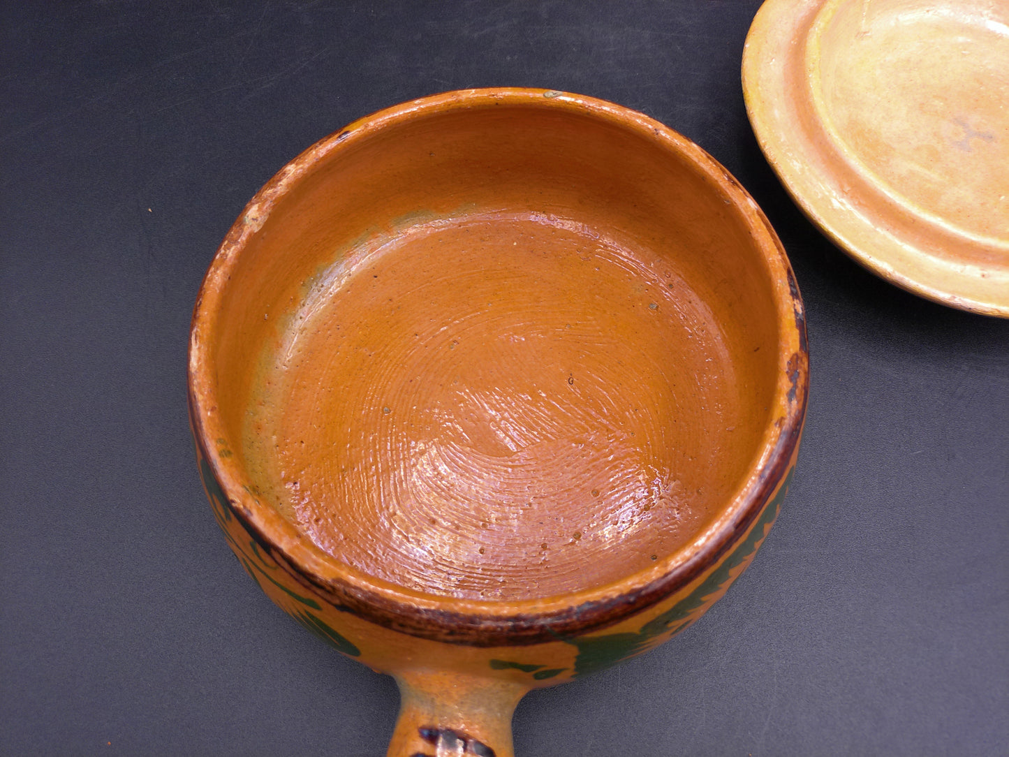 Bowl Pot With Lid Stoneware Chili Crock Pottery with Handle Vintage