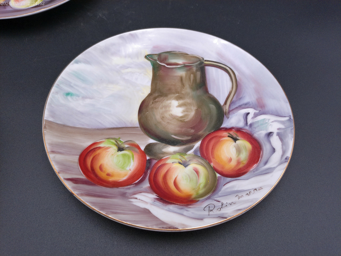 Handpainted ceramic plates 4 by Robin Mara and a Cup
