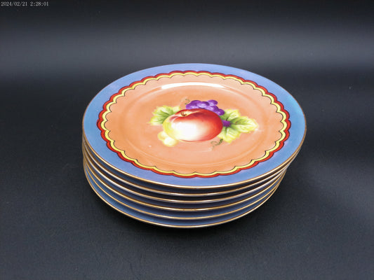Porcelain Fruit Dinner Plate quantity 6 Vintage