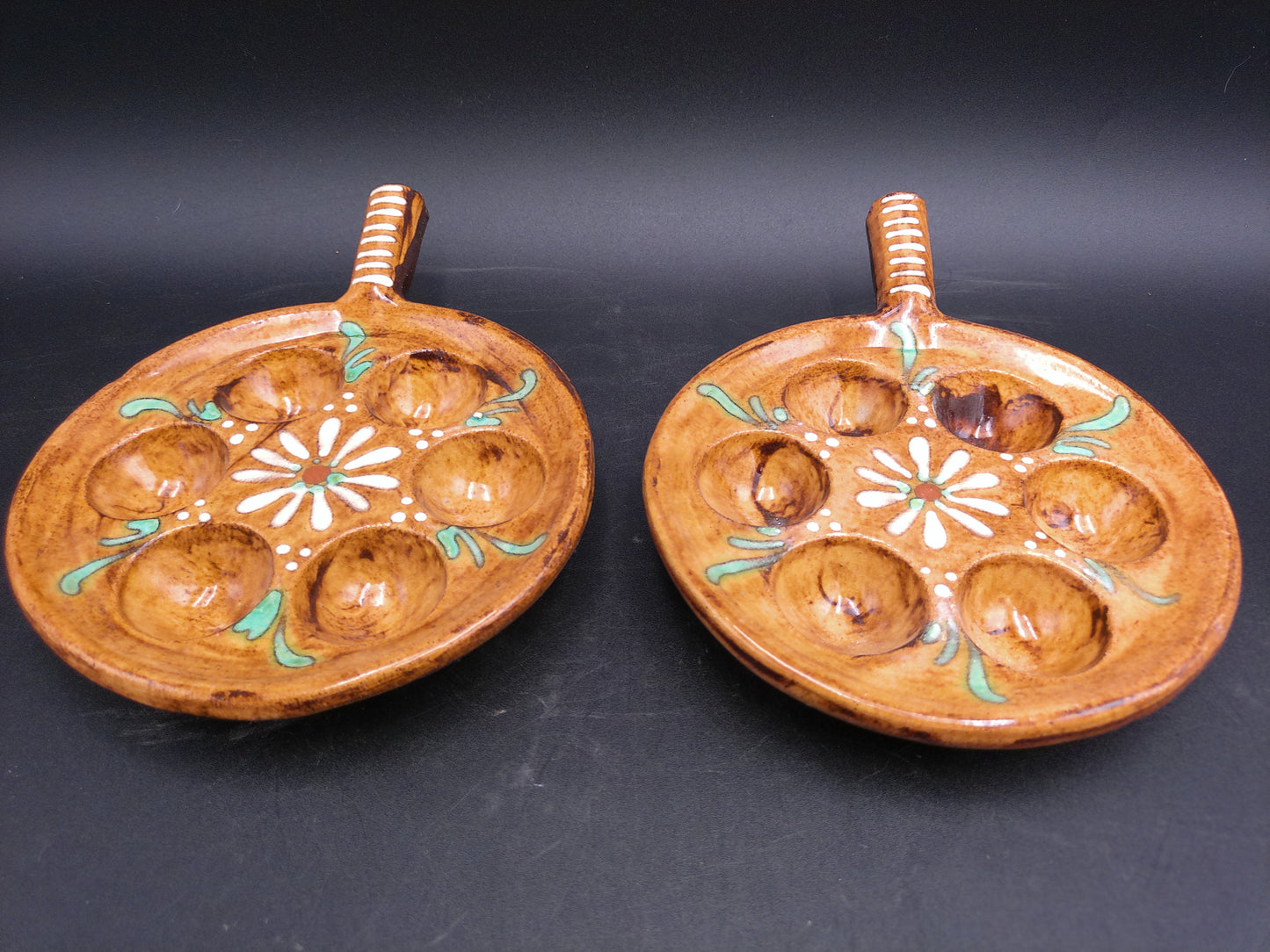 Bistro Stoneware Escargot serving dish baker Set of 2