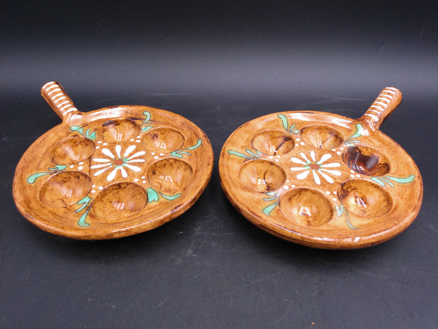 Bistro Stoneware Escargot serving dish baker Set of 2