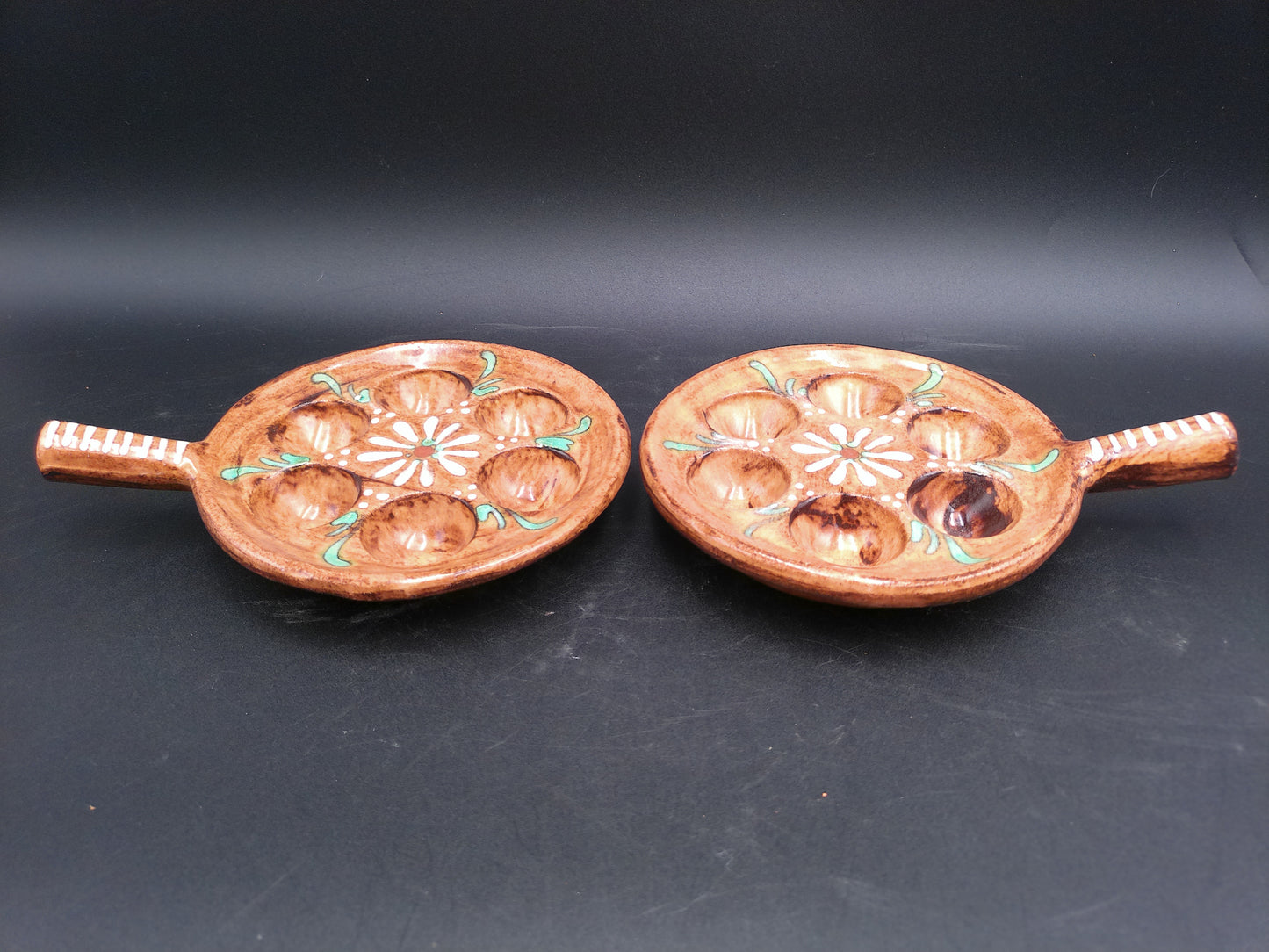 Bistro Stoneware Escargot serving dish baker Set of 2