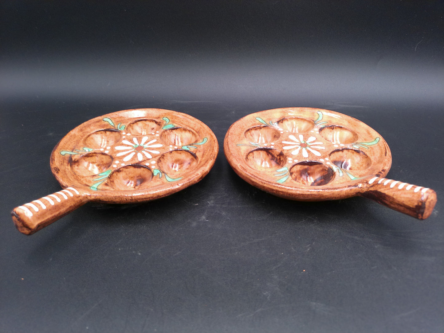 Bistro Stoneware Escargot serving dish baker Set of 2