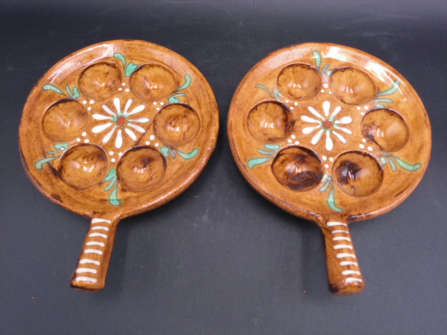 Bistro Stoneware Escargot serving dish baker Set of 2