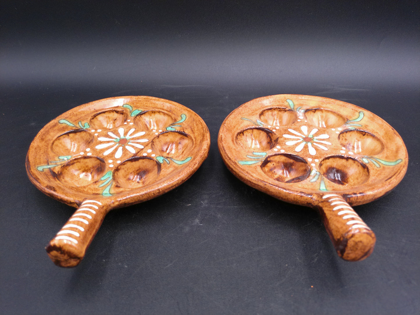 Bistro Stoneware Escargot serving dish baker Set of 2