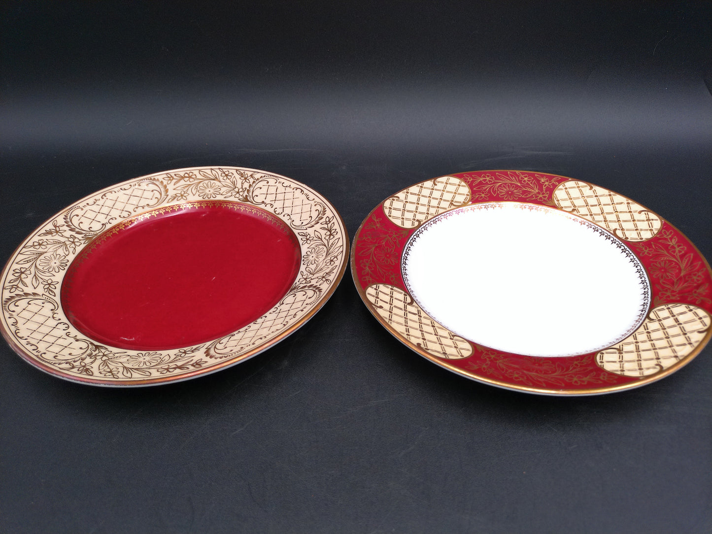 Schumann Dresden Gold Plated Rim Plates and one Mitton China Tiffanyn Co.