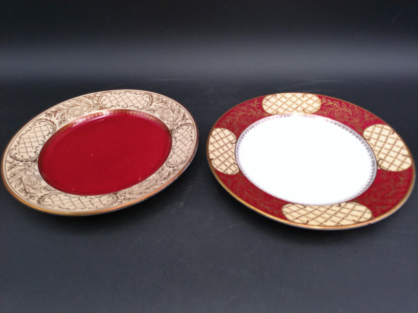 Schumann Dresden Gold Plated Rim Plates and one Mitton China Tiffanyn Co.