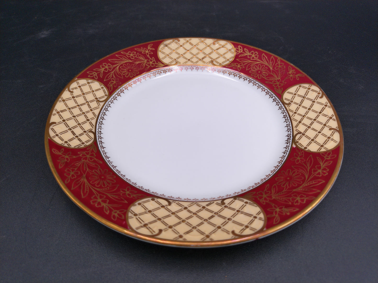 Schumann Dresden Gold Plated Rim Plates and one Mitton China Tiffanyn Co.