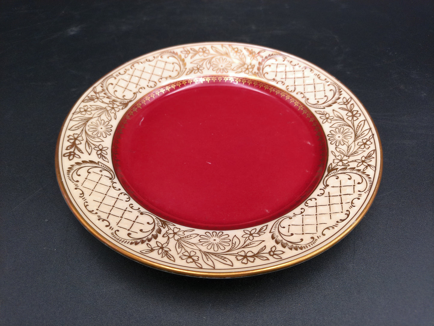 Schumann Dresden Gold Plated Rim Plates and one Mitton China Tiffanyn Co.