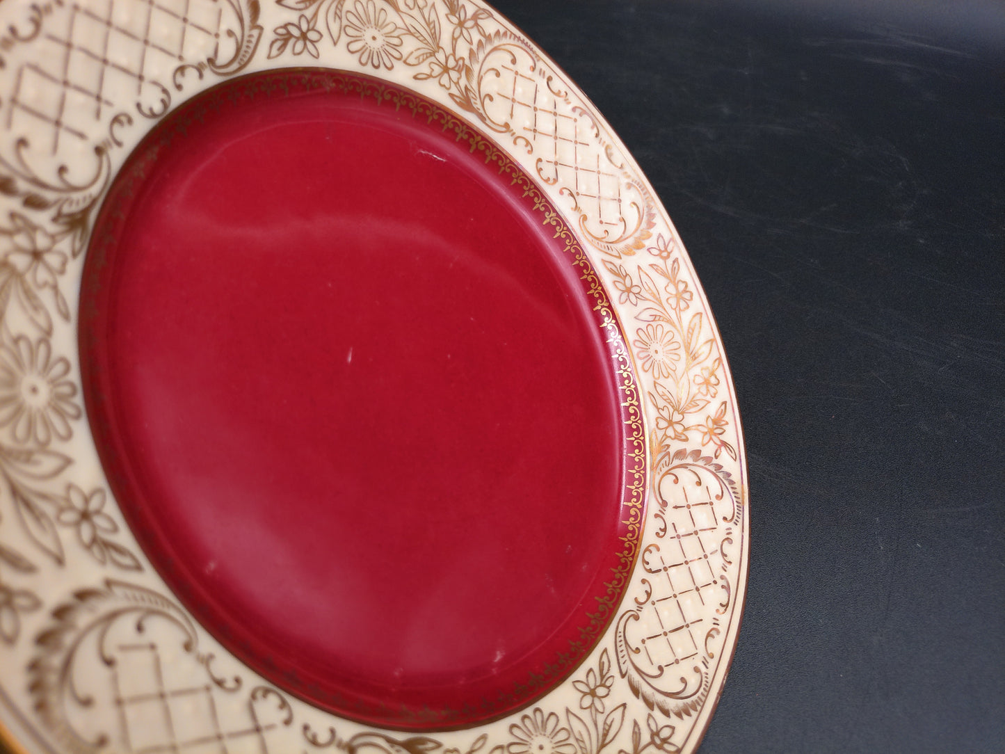 Schumann Dresden Gold Plated Rim Plates and one Mitton China Tiffanyn Co.