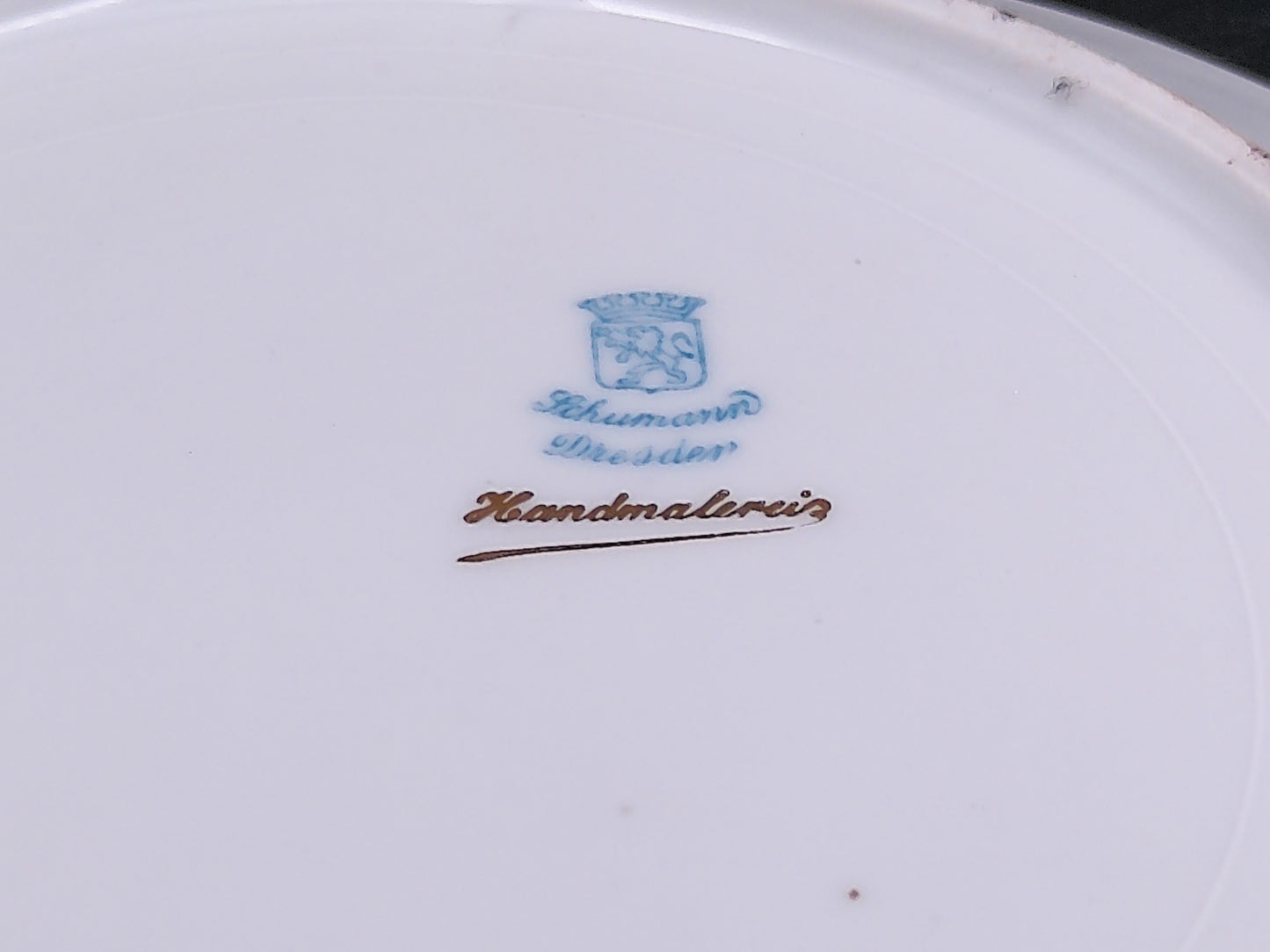 Schumann Dresden Gold Plated Rim Plates and one Mitton China Tiffanyn Co.