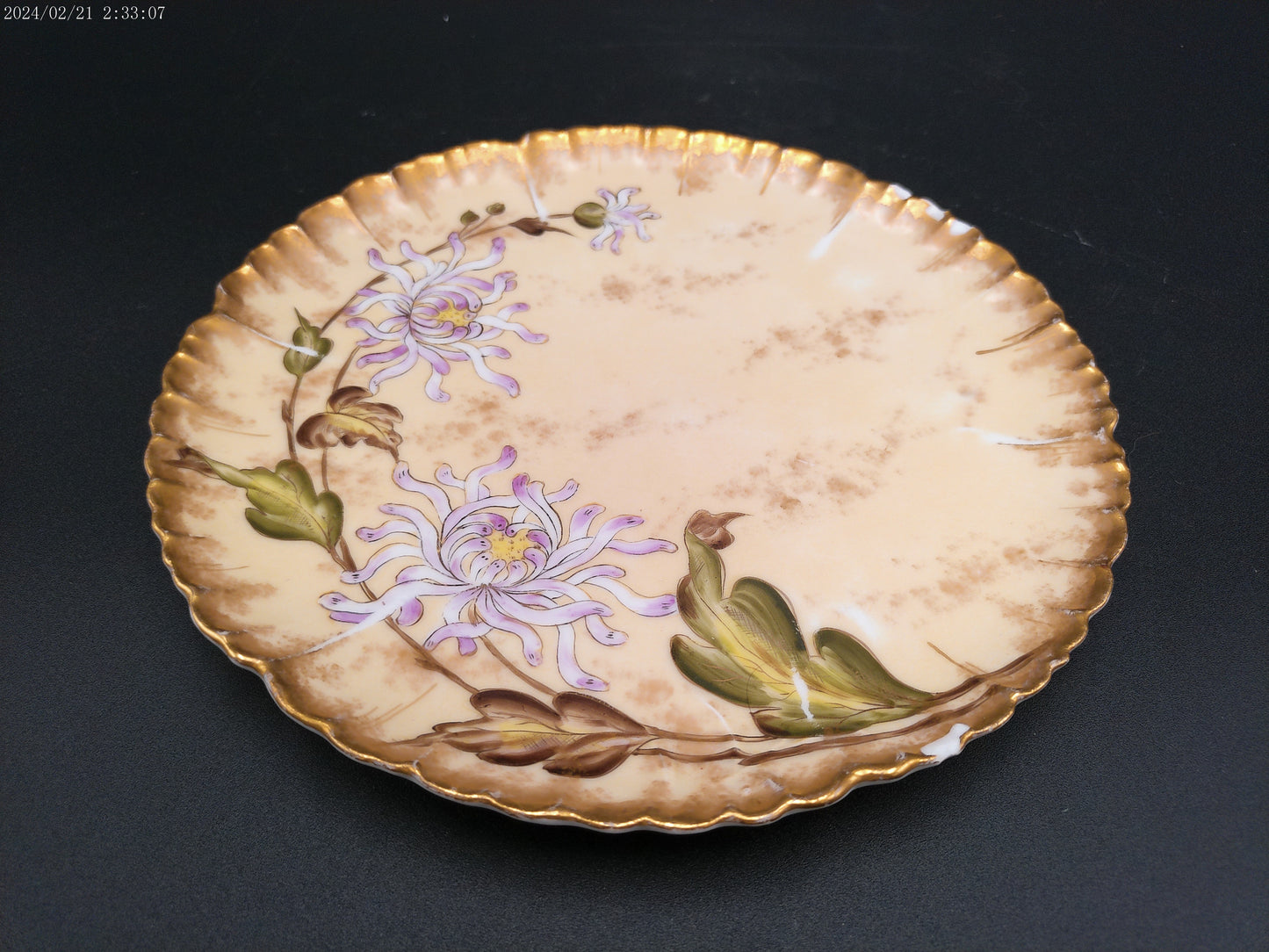 Floral Design Plate Dish Lot of 3 antique
