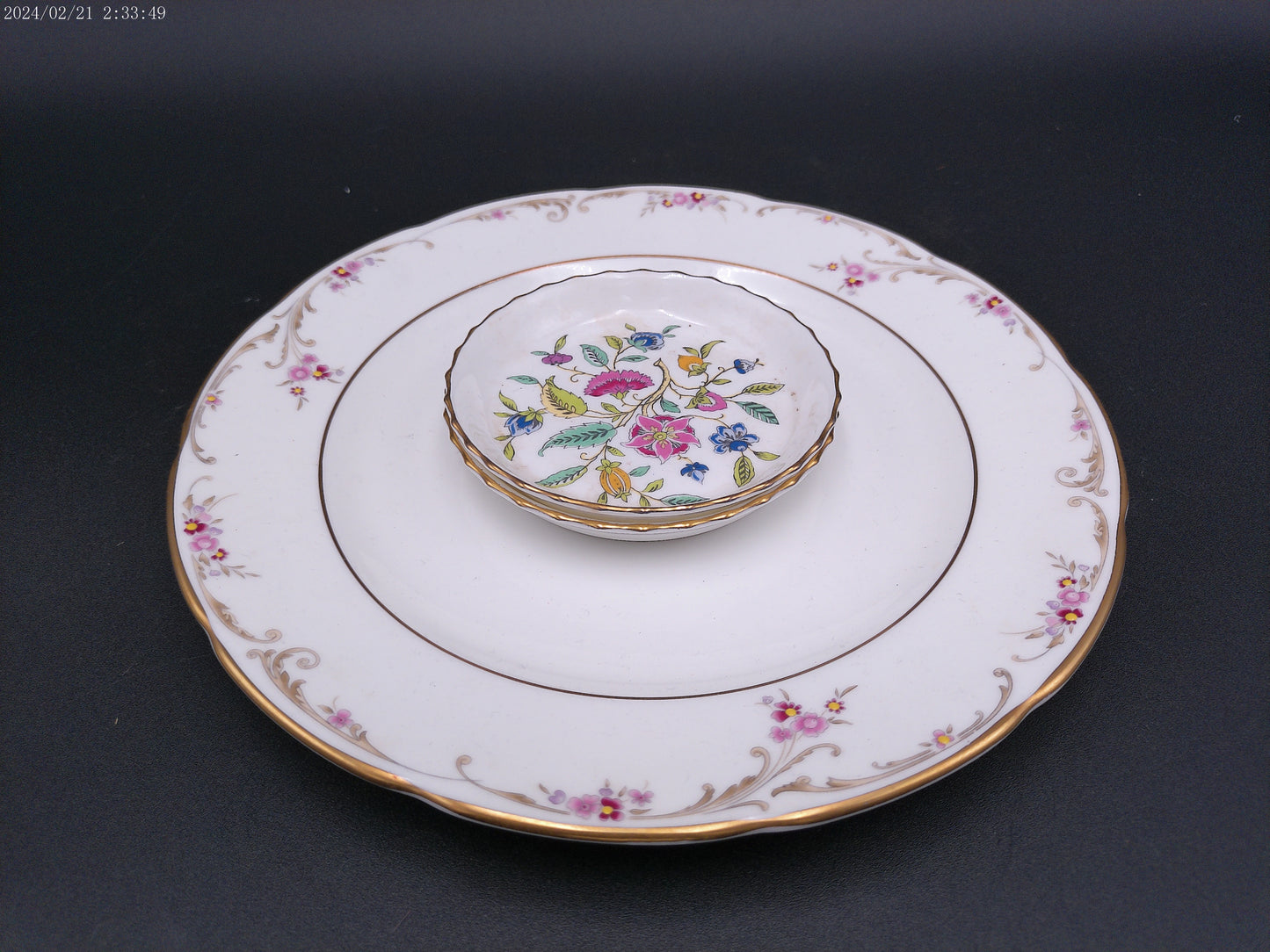 Butter Pat Haddon Hall qty 2 and Wedgwood Dish Plate Vintage