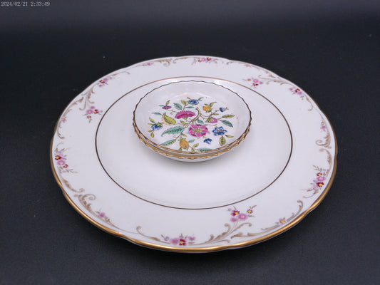 Butter Pat Haddon Hall qty 2 and Wedgwood Dish Plate Vintage