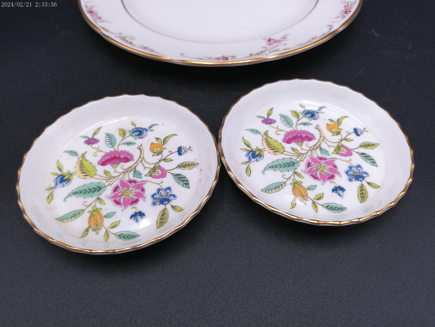 Butter Pat Haddon Hall qty 2 and Wedgwood Dish Plate Vintage
