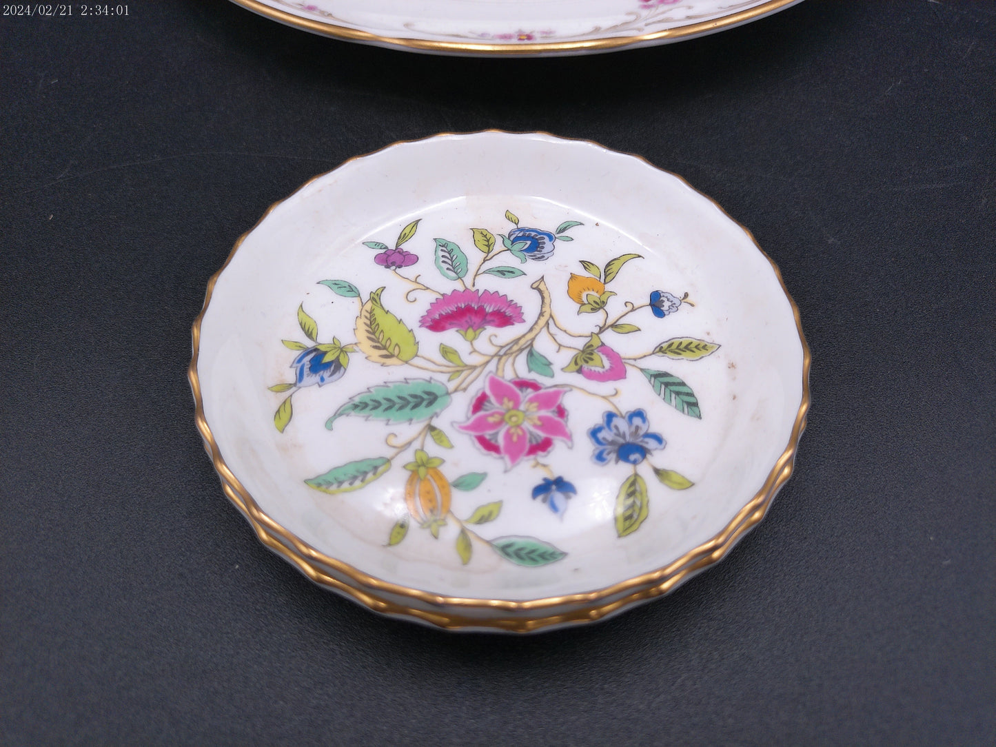 Butter Pat Haddon Hall qty 2 and Wedgwood Dish Plate Vintage