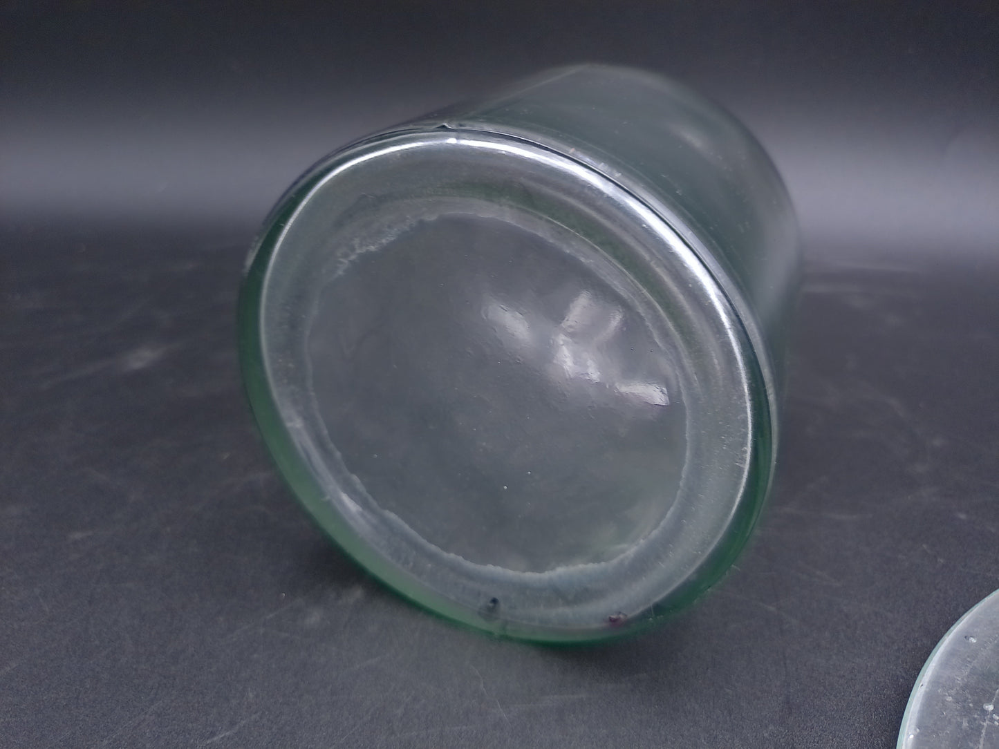Glass set of 2 Candle holders with Handle and Glass bottle with plate