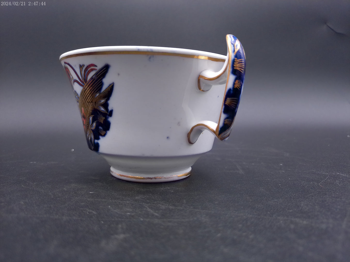 Tee coffee Cup Very Old Antique Cold painted rim and unique handle design