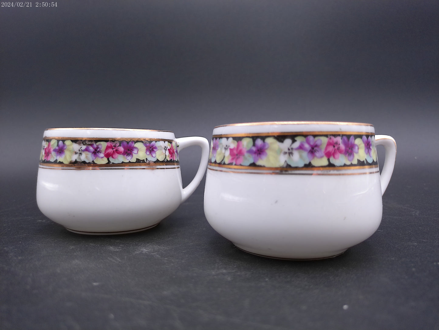 Porcelain ASTA J.Z.Co Selb Germany White Floral Tee of coffe cups Vintage