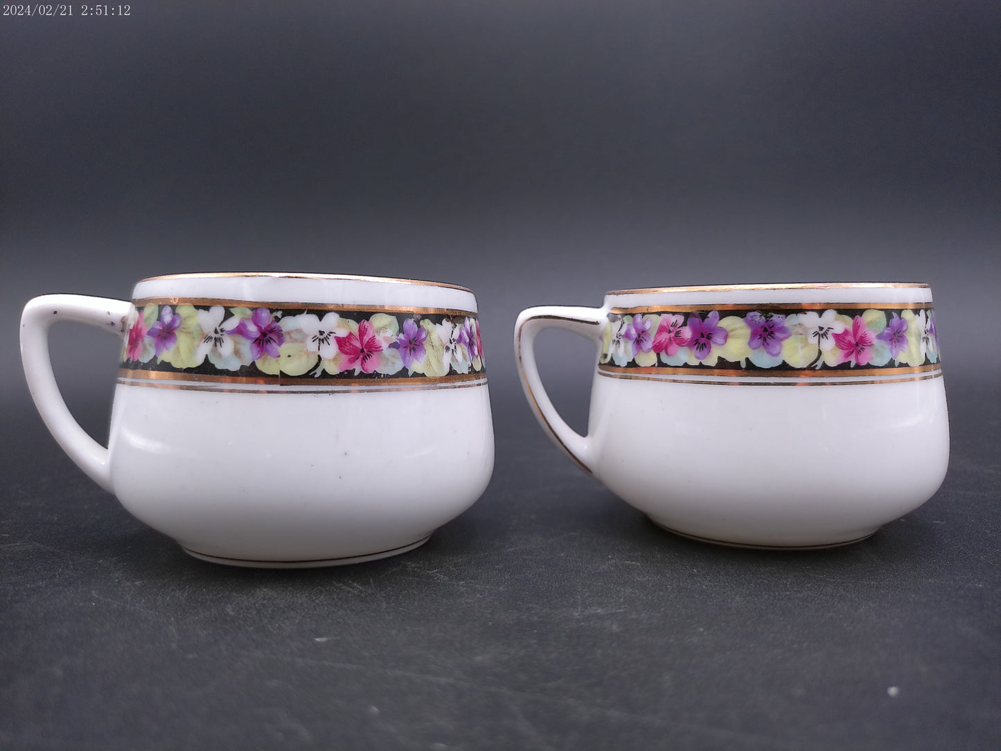 Porcelain ASTA J.Z.Co Selb Germany White Floral Tee of coffe cups Vintage