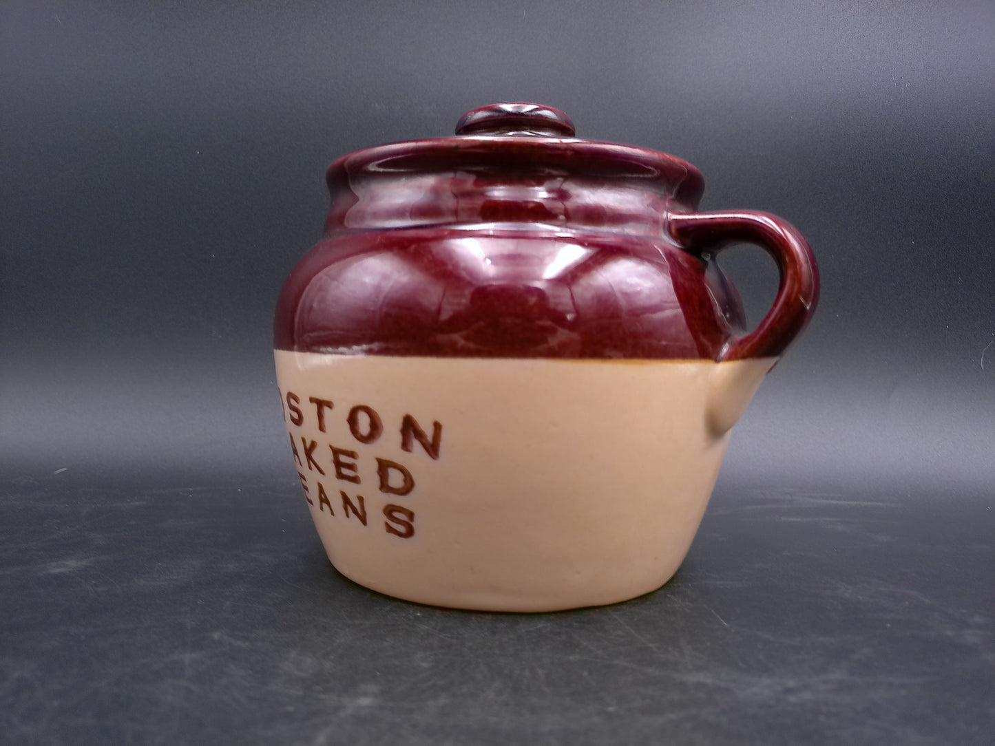 Boston Baked Beans Crock Jar - Stoneware Vintage