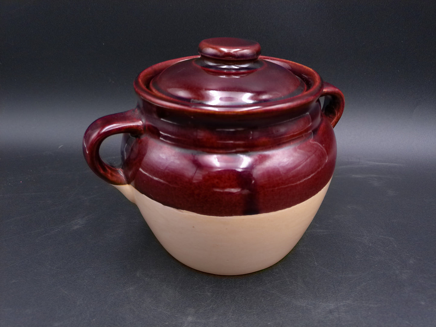 Boston Baked Beans Crock Jar - Stoneware Vintage