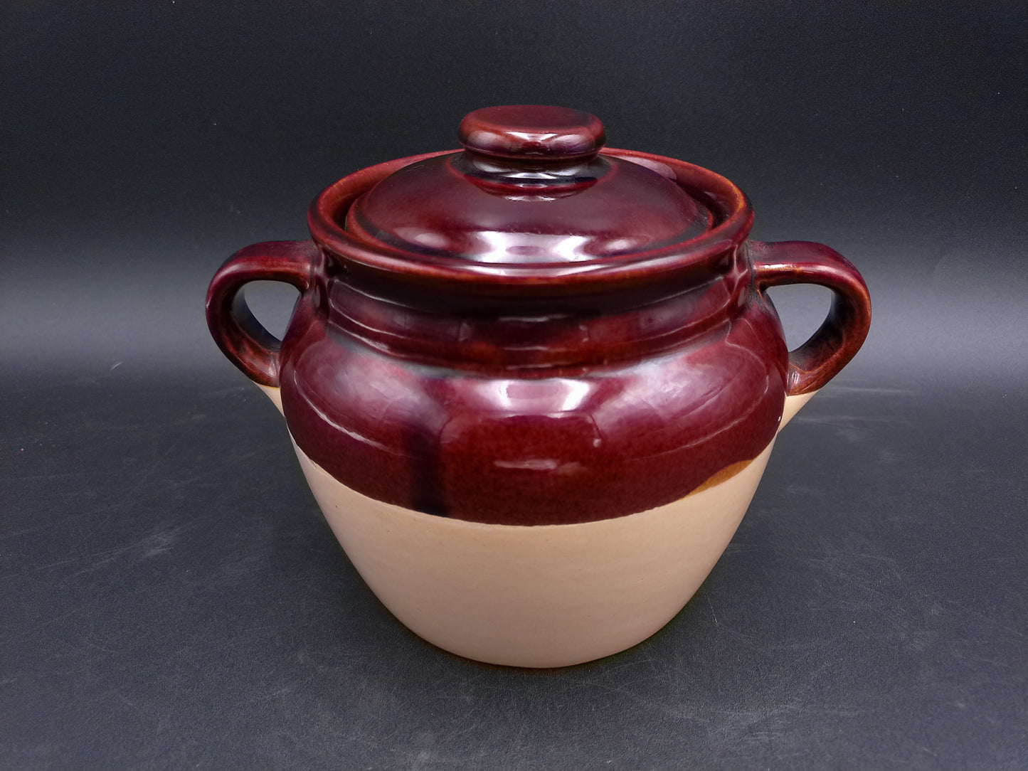 Boston Baked Beans Crock Jar - Stoneware Vintage