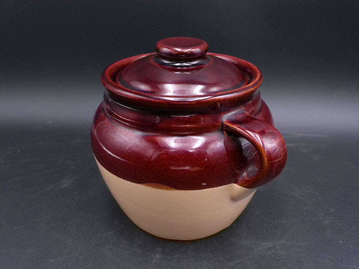 Boston Baked Beans Crock Jar - Stoneware Vintage