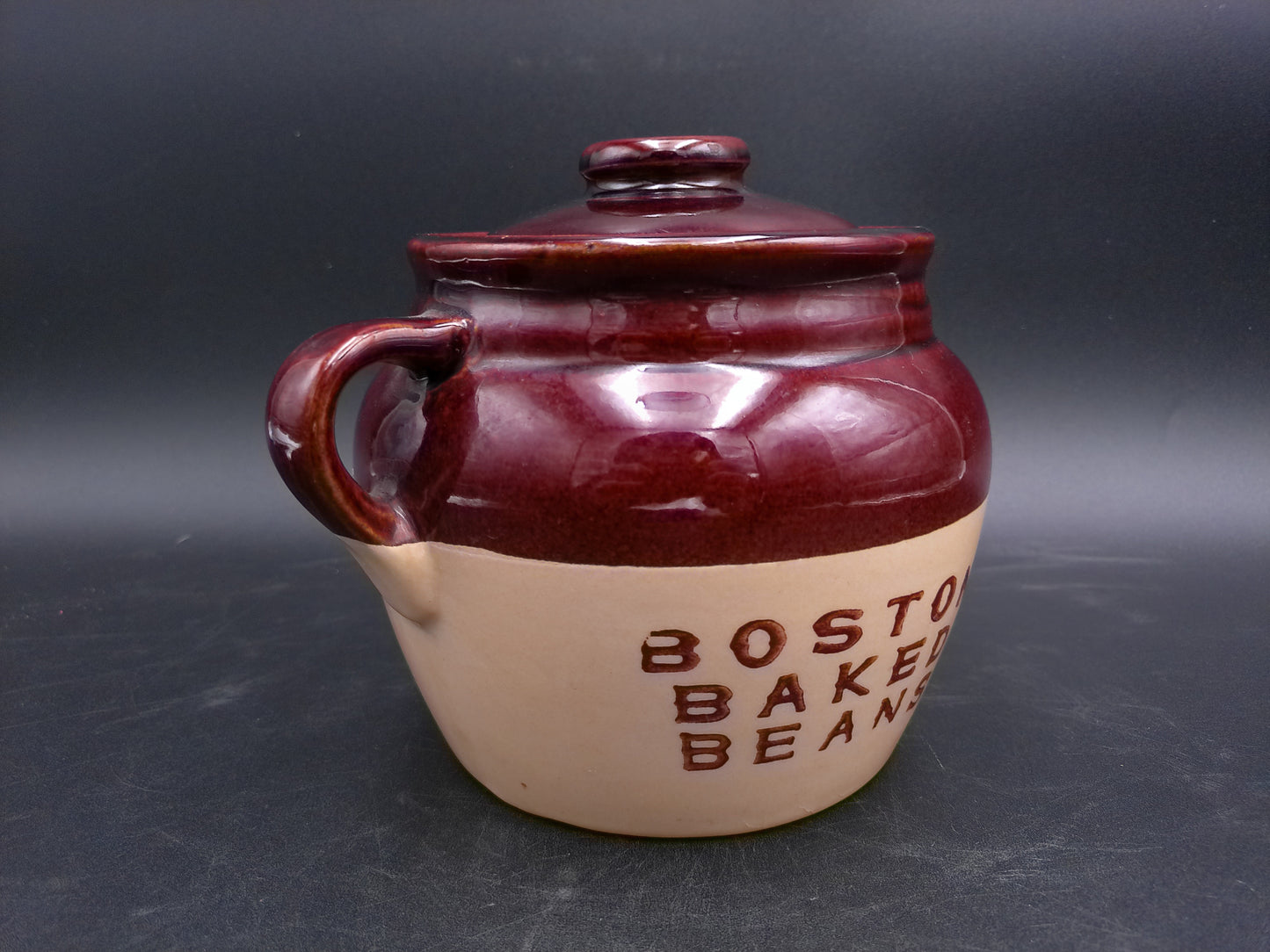 Boston Baked Beans Crock Jar - Stoneware Vintage