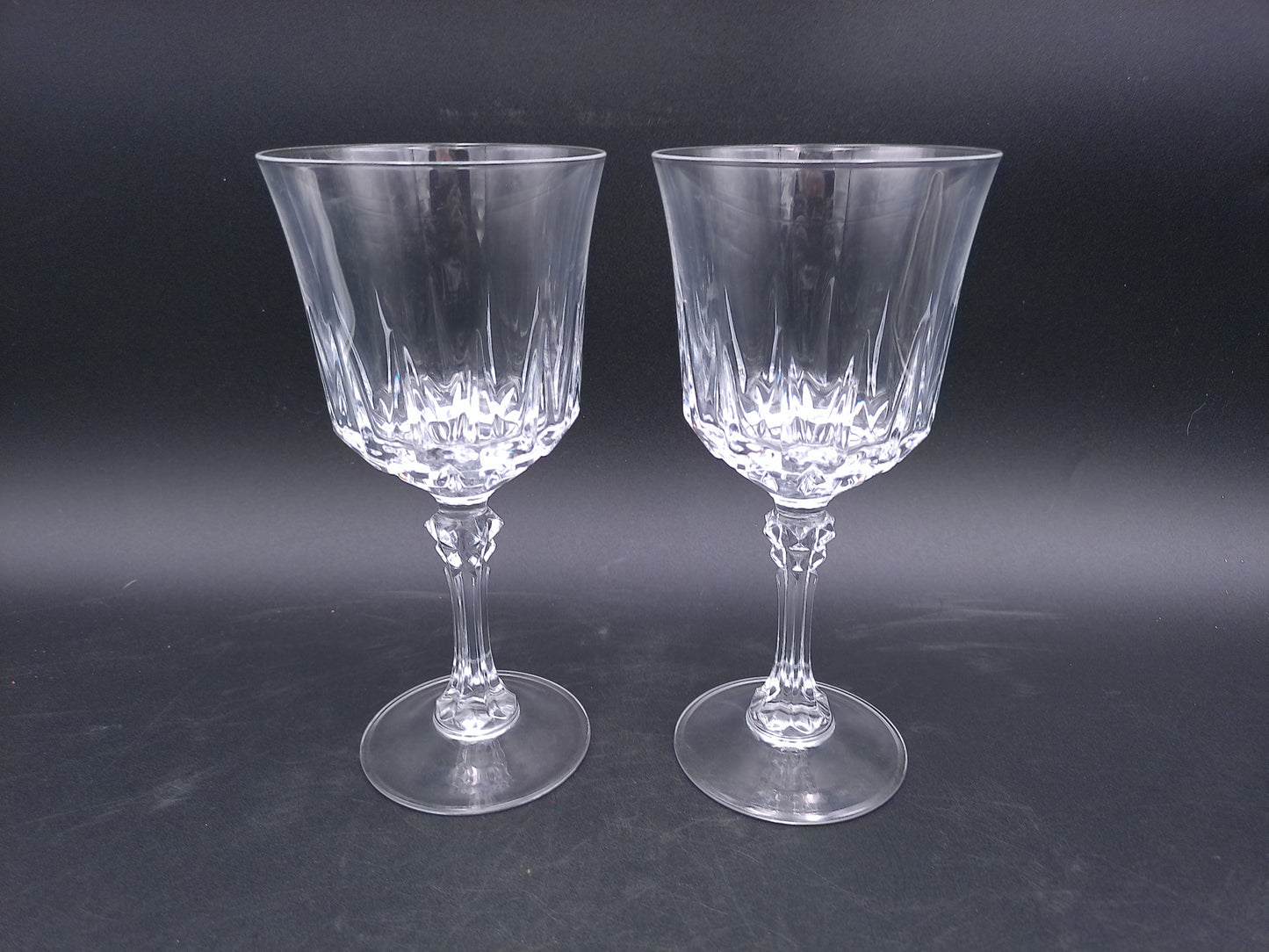 Water Goblet Wine Glass Crystal St. Germain Durand Vintage - Set of 2