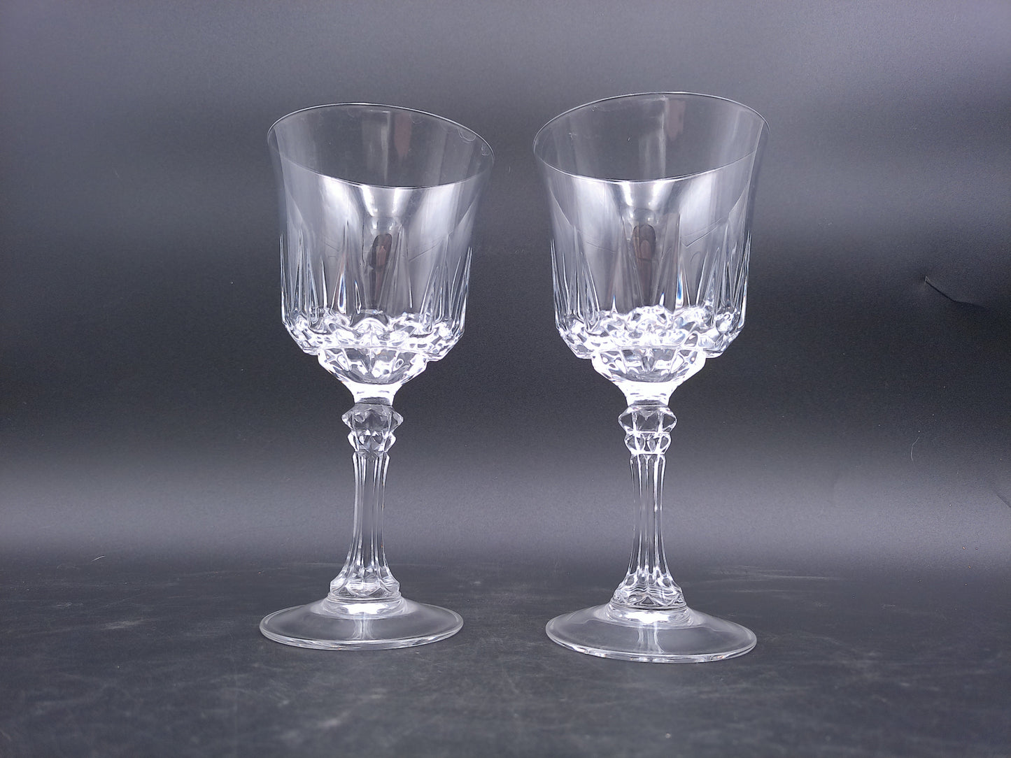 Water Goblet Wine Glass Crystal St. Germain Durand Vintage - Set of 2