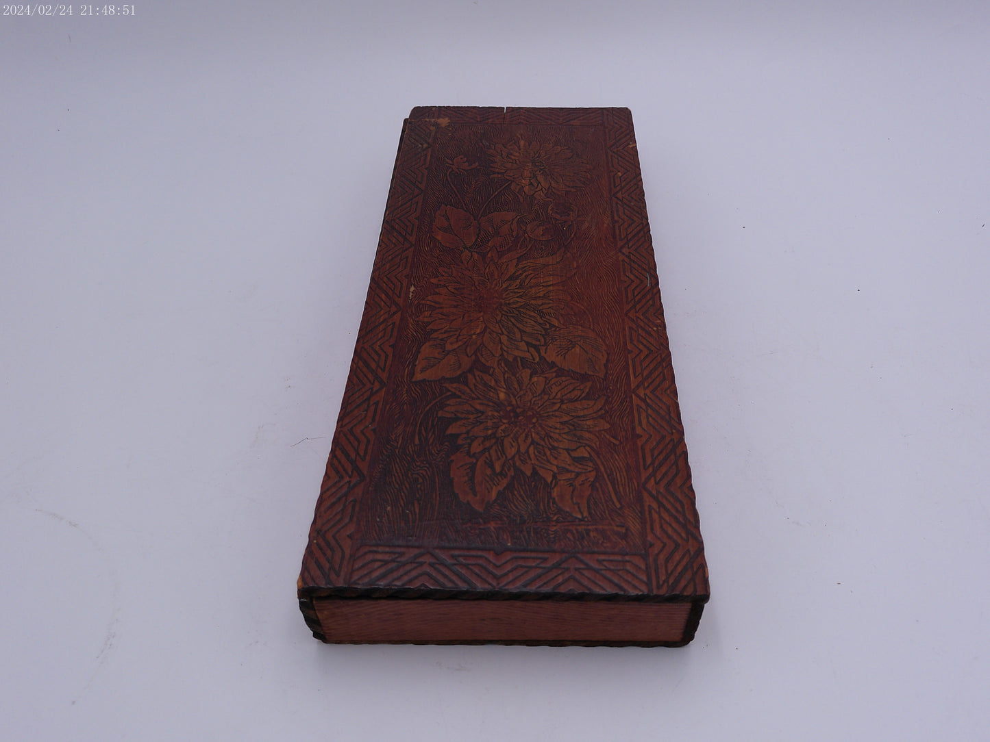 Wooden Jewelry Box Multipurpose Handcrafted with Floral Carvings Antique Finished