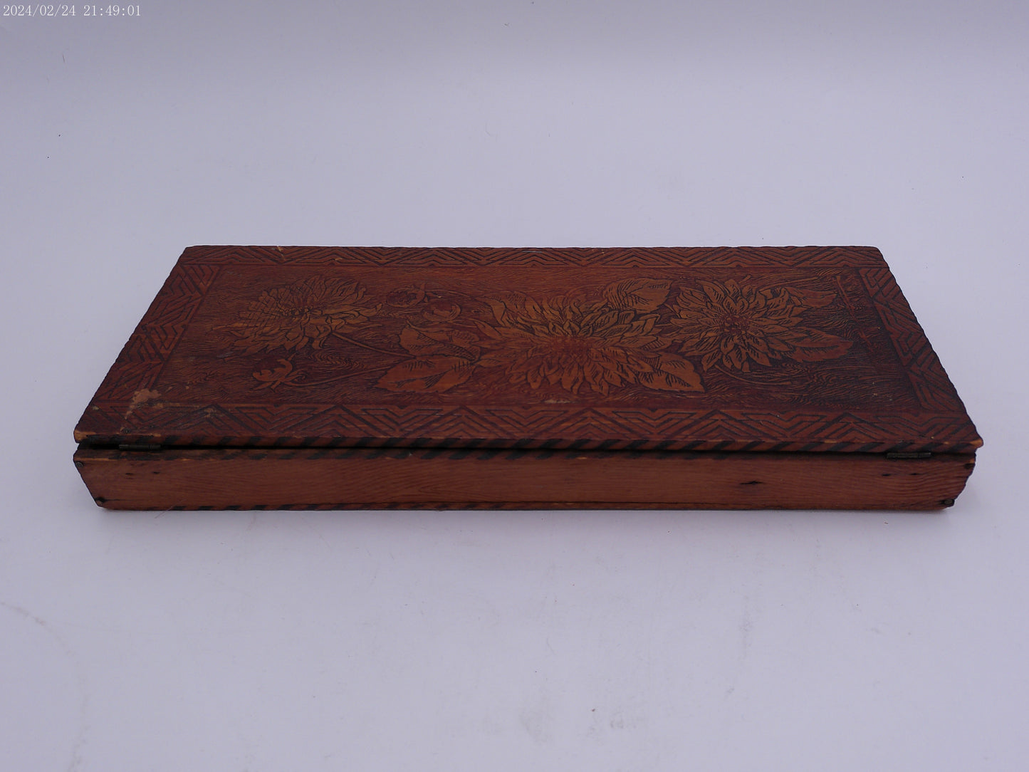 Wooden Jewelry Box Multipurpose Handcrafted with Floral Carvings Antique Finished