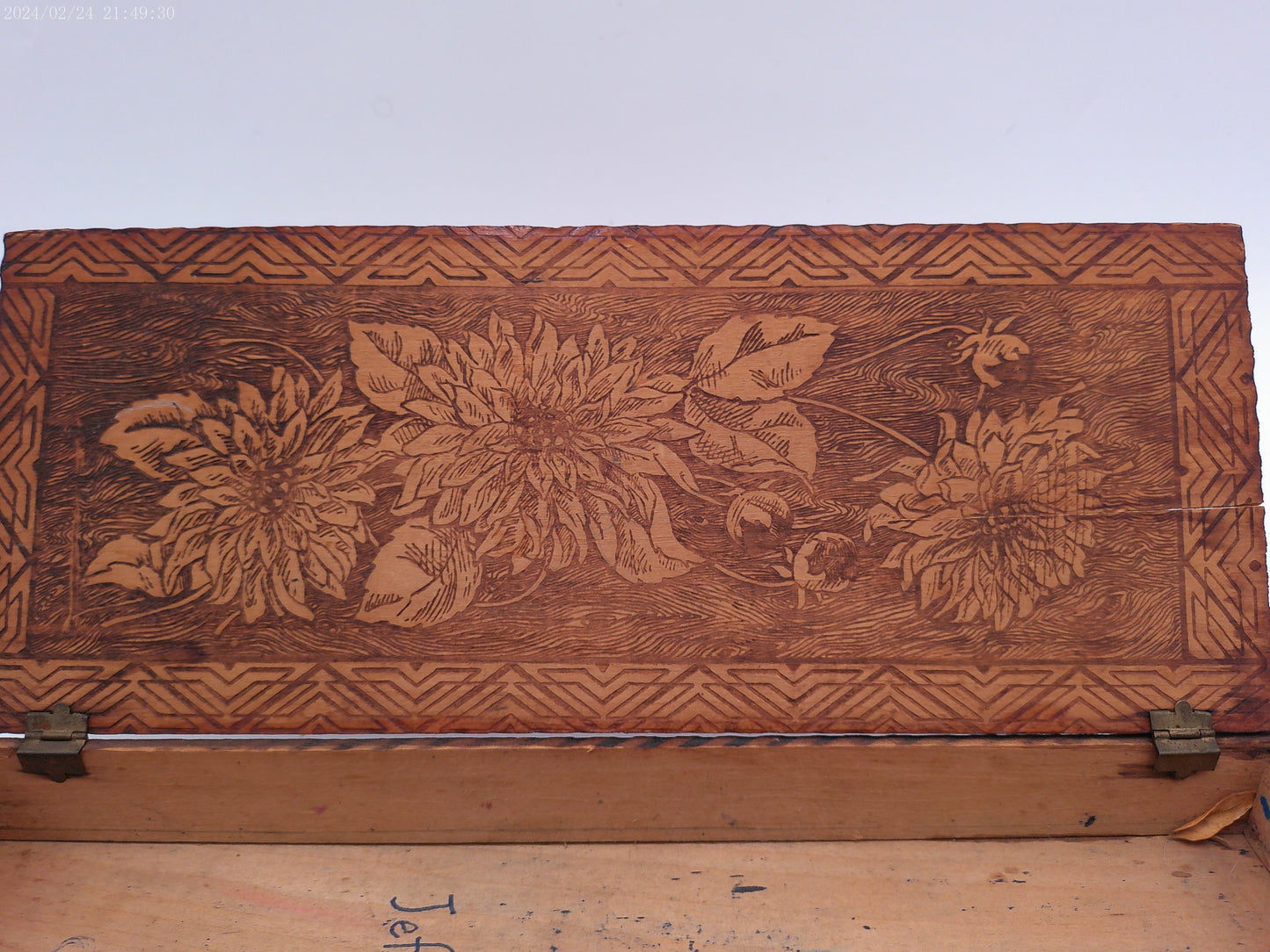Wooden Jewelry Box Multipurpose Handcrafted with Floral Carvings Antique Finished