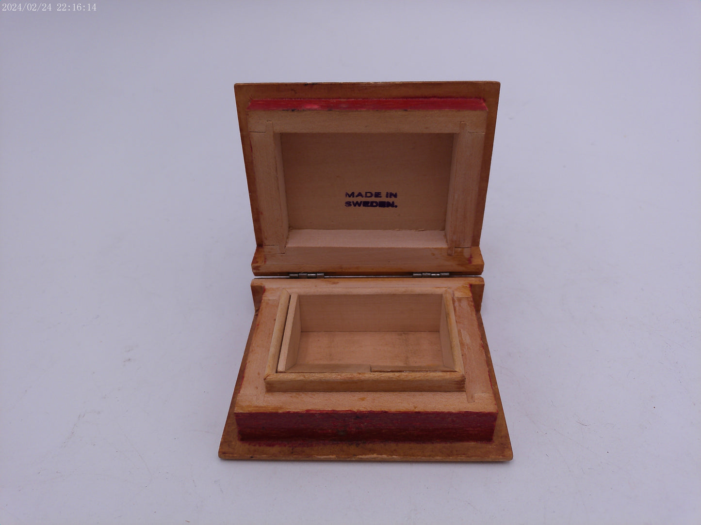 Wooden Box Made in Sweden Vintage