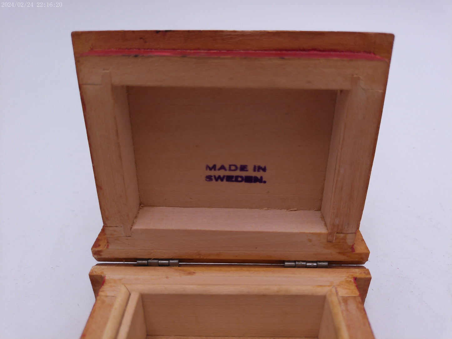 Wooden Box Made in Sweden Vintage