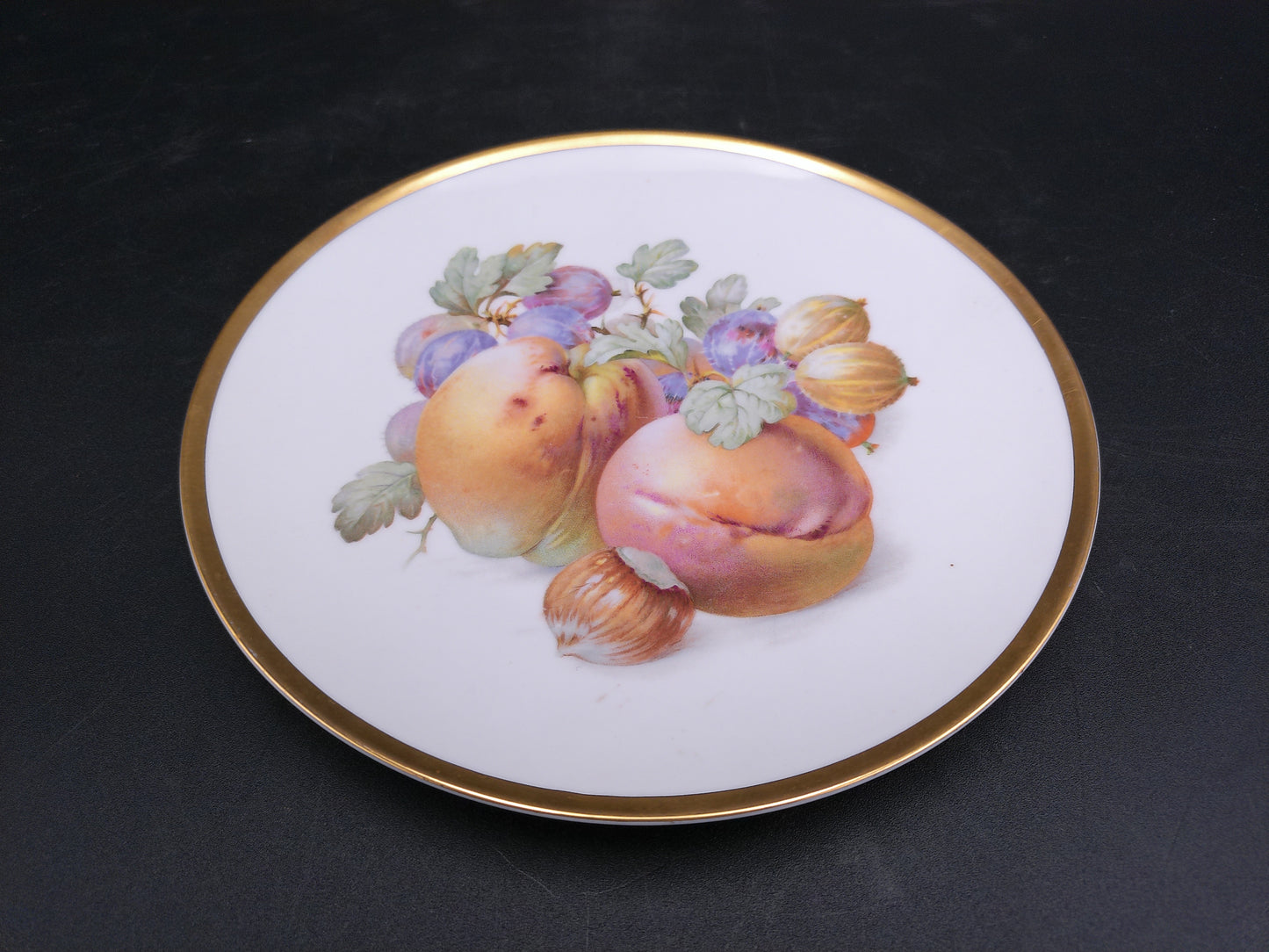 Bavarian Fruit Plates Gold Plated Rim Set of 4 Bavaria Golden Crown Vintage Germany