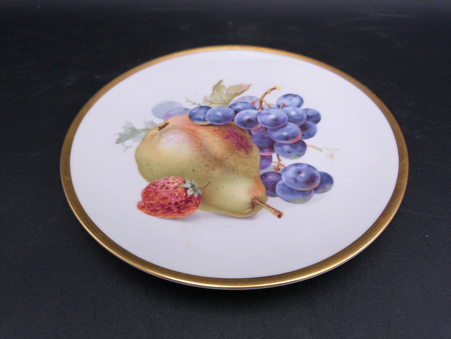 Bavarian Fruit Plates Gold Plated Rim Set of 4 Bavaria Golden Crown Vintage Germany