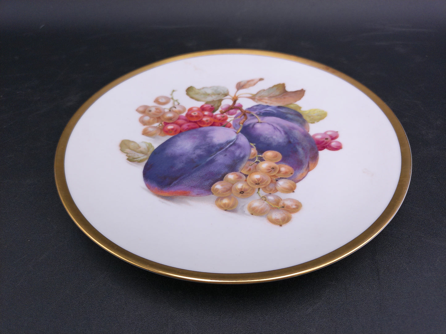 Bavarian Fruit Plates Gold Plated Rim Set of 4 Bavaria Golden Crown Vintage Germany