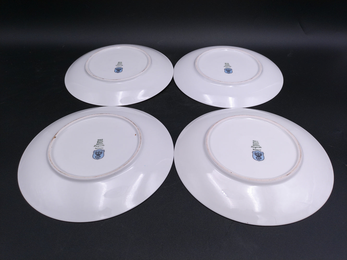 Bavarian Fruit Plates Gold Plated Rim Set of 4 Bavaria Golden Crown Vintage Germany