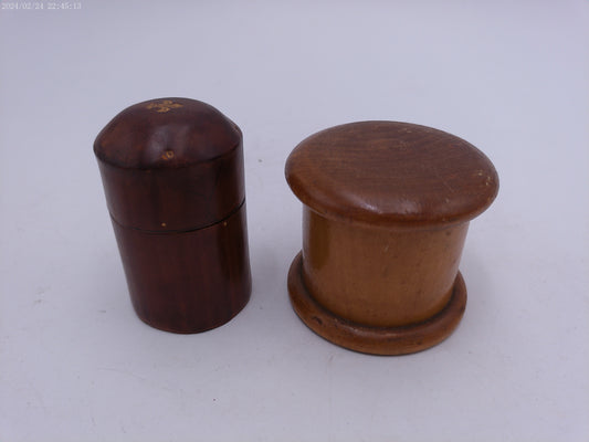 Round Wooden Containers Lot of 2 Vintage