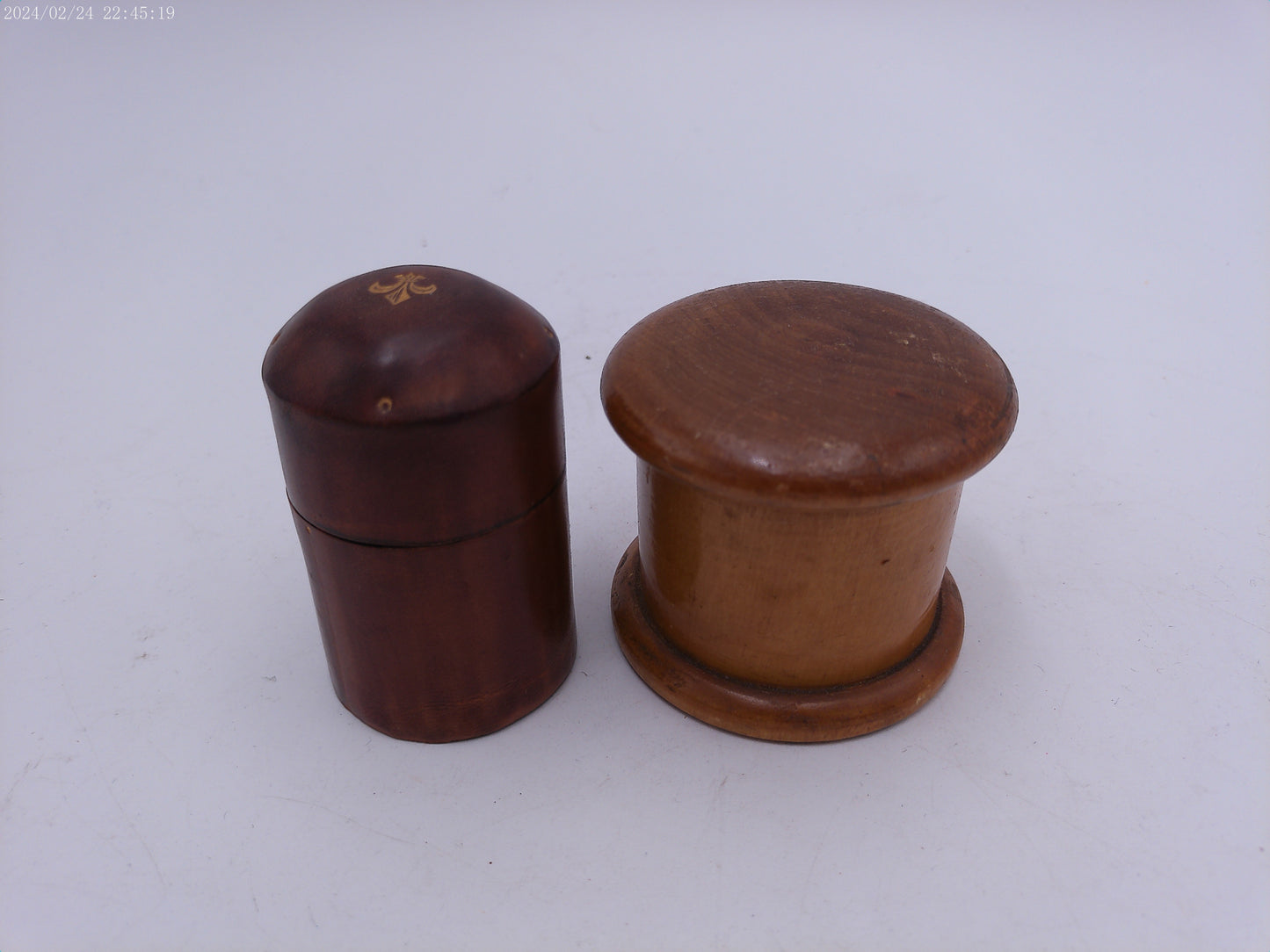 Round Wooden Containers Lot of 2 Vintage