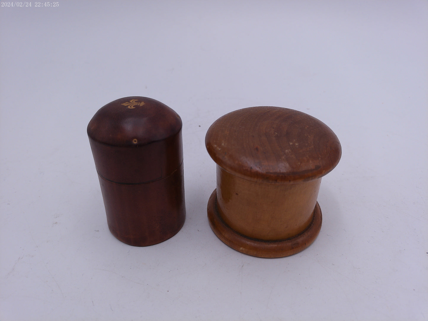 Round Wooden Containers Lot of 2 Vintage
