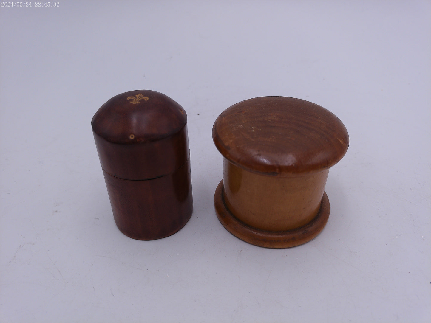 Round Wooden Containers Lot of 2 Vintage