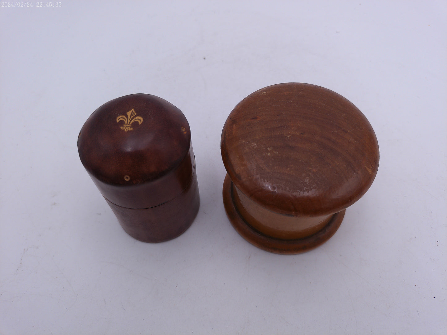 Round Wooden Containers Lot of 2 Vintage